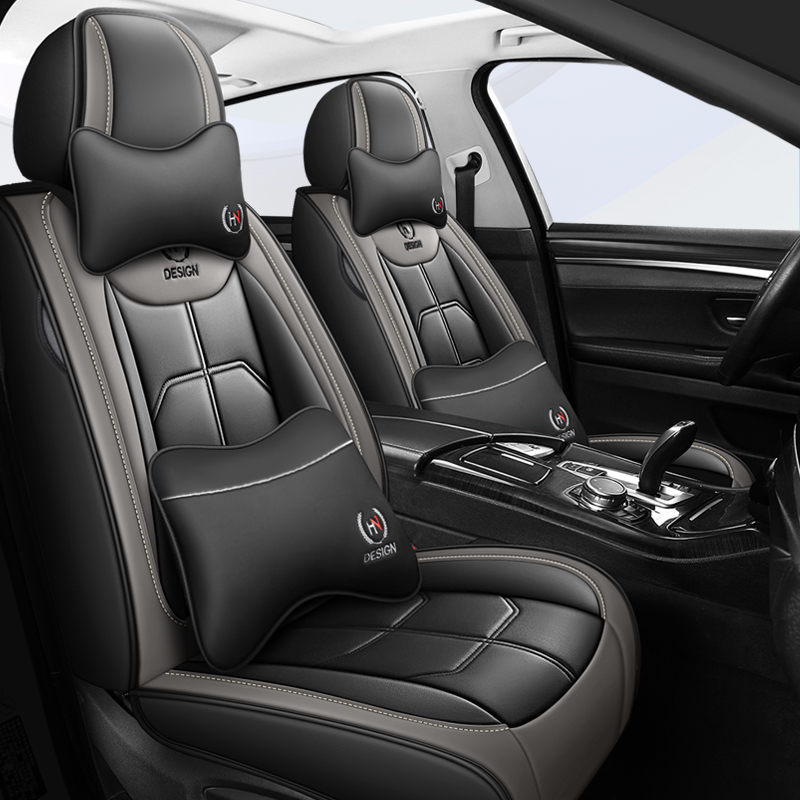 Universal Fit Black and Red PVC Car Seat Cover Waterproof PU Leather Full Set for Audi A6 C7 C6 Protective Cover