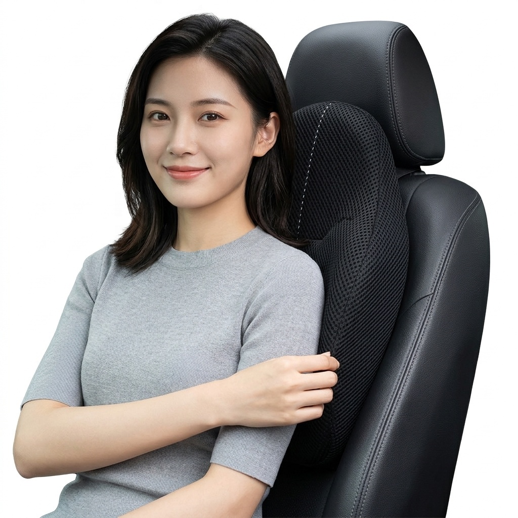 Premium Ergonomic Memory Foam Lumbar Support Pillow Breathable 3D Mesh Backrest Office Chair Car Orthopedic Cushion Sciatic Back