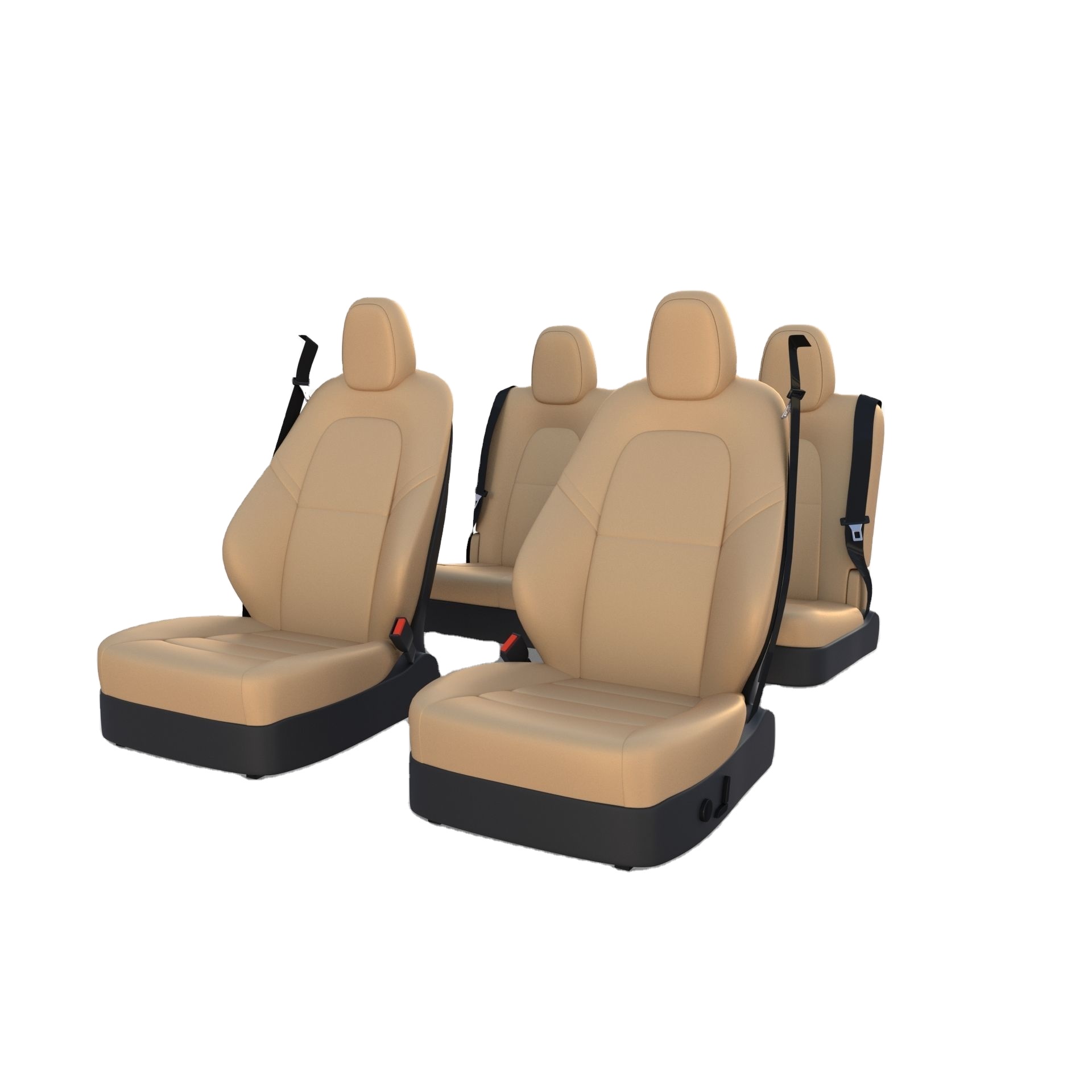 Wholesale JK Custom Best Waterproof Front Seat Covers for Tesla Red Imitation Leather Sports Design with OEM Logo 8 Pieces