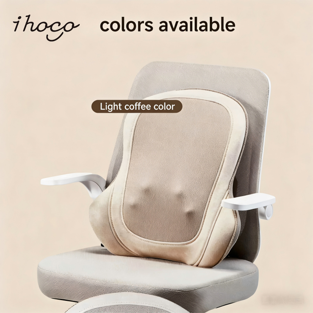 Thin Back Massage Cushion with Heat, Portable Lumbar Support Massager for Office Chair and Car Seat
