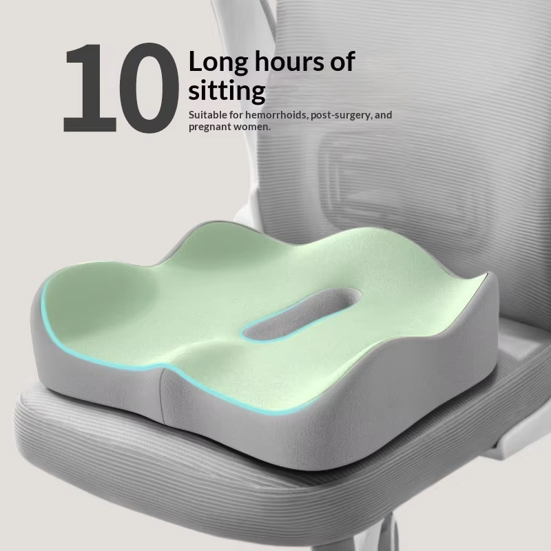 Soft Feeling Cooling Coccyx Decompression Memory Foam Breathable Seat Pad Customizable Prolonged Sitting Office Student