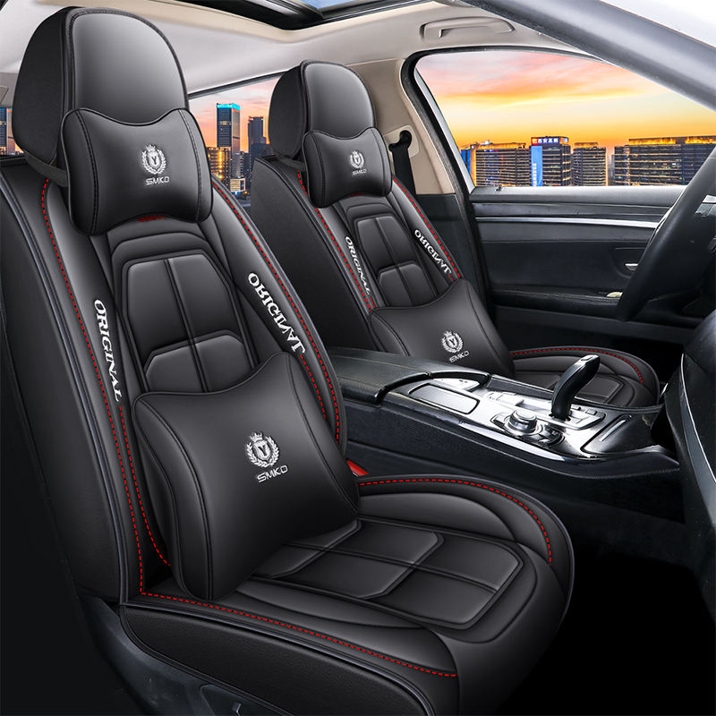 Luxury Sport Leather Car Seat Covers Full Set Interior Accessories Decoration Cushion Premium Car Seat Cover