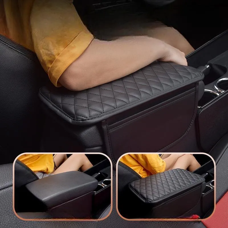 Car Center Console Cover Premium Synthetic Leather Car Armrest Cover Cushion