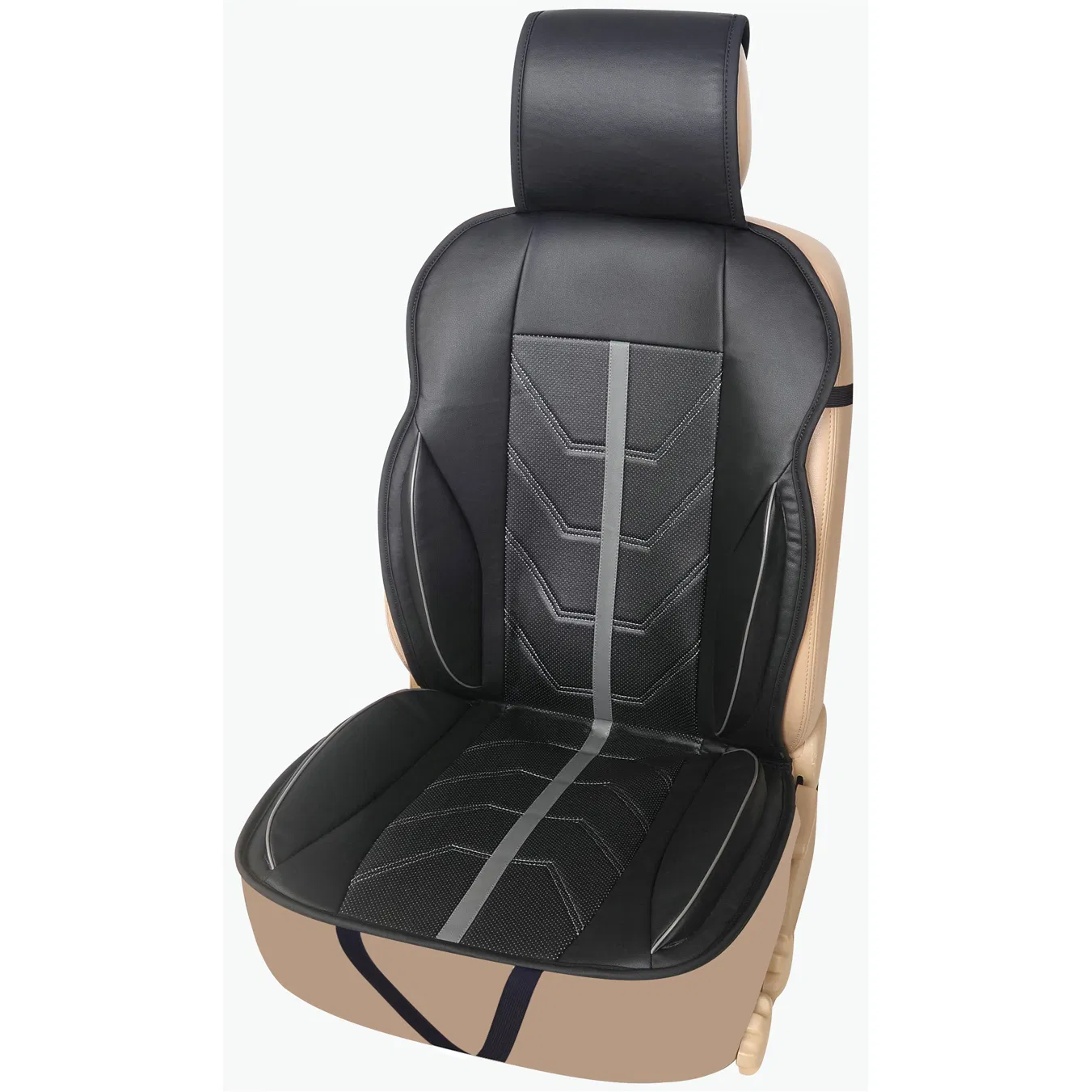 AG-C229 "Track" Perforated Synthetic Leather Car Seat Cushion with Armrest and Leg Support Pillow
