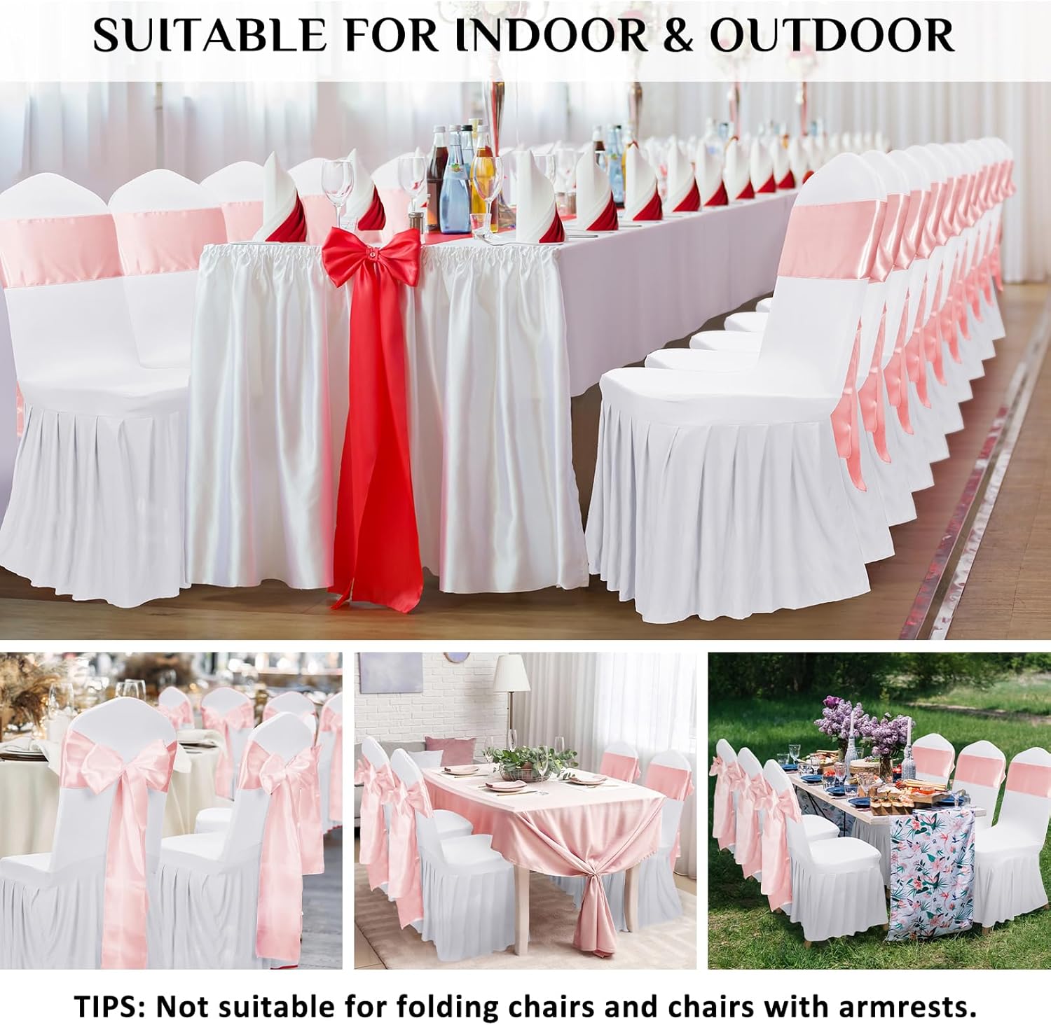 White Polyester Spandex Banquet Wedding White Chair Covers Hotel Meeting Elastic Chair Cover Dining Chair Covers