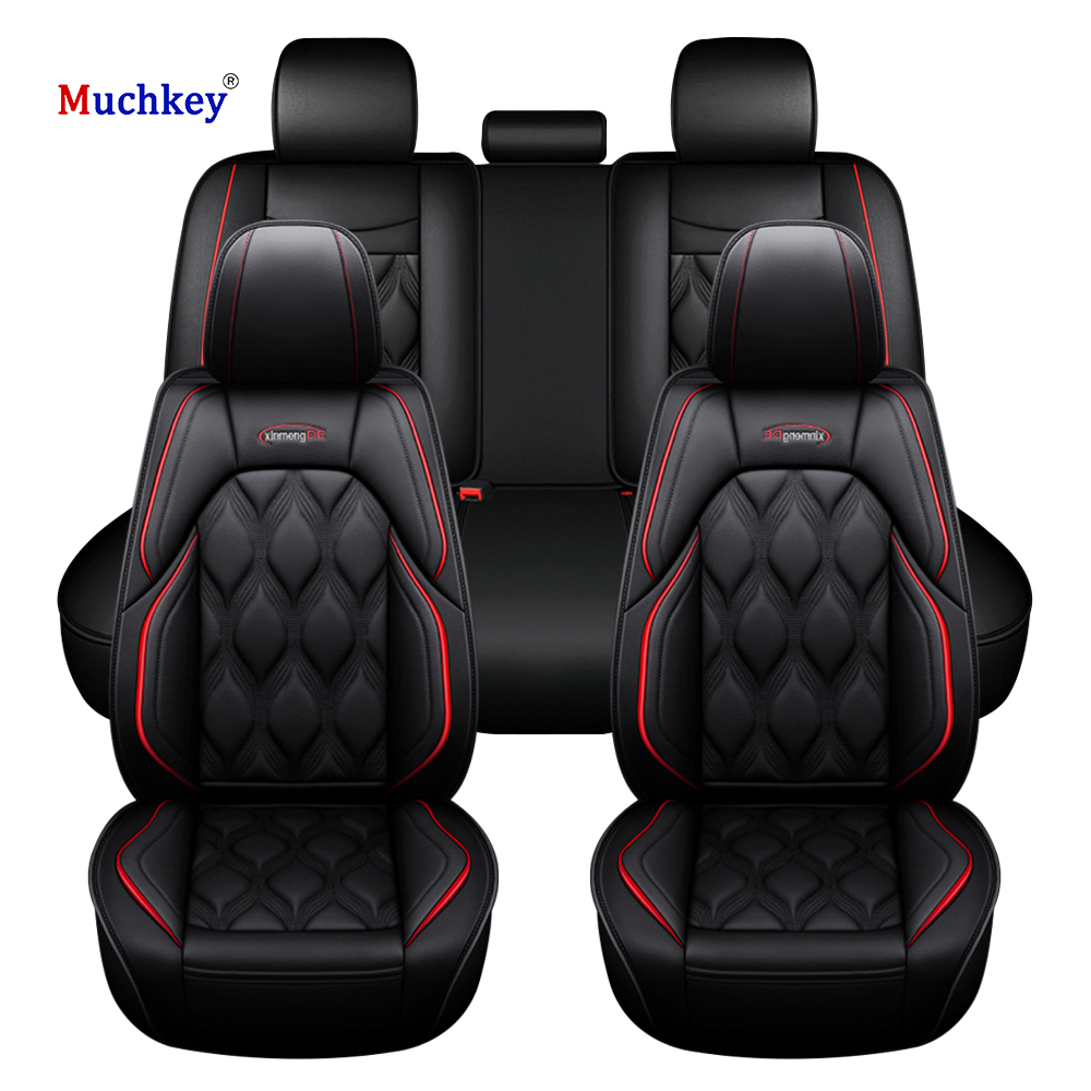 Muchkey Business Style Car Seat Protector Polyester Universal Car Seat Leather Cover Set Waterproof Universal Size Seat Cover