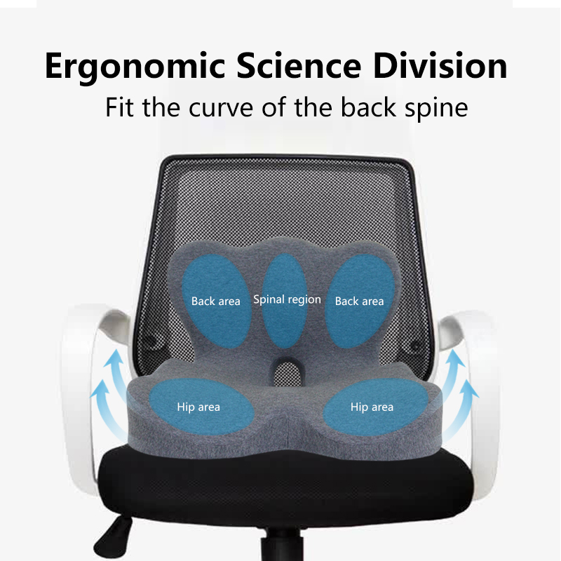 Ergonomic Office Chair &amp; Car Seat Memory Foam Tailbone Cushion Sublimation Blanks For Pain Relief Lumbar Pillows &amp; Seat Cushions