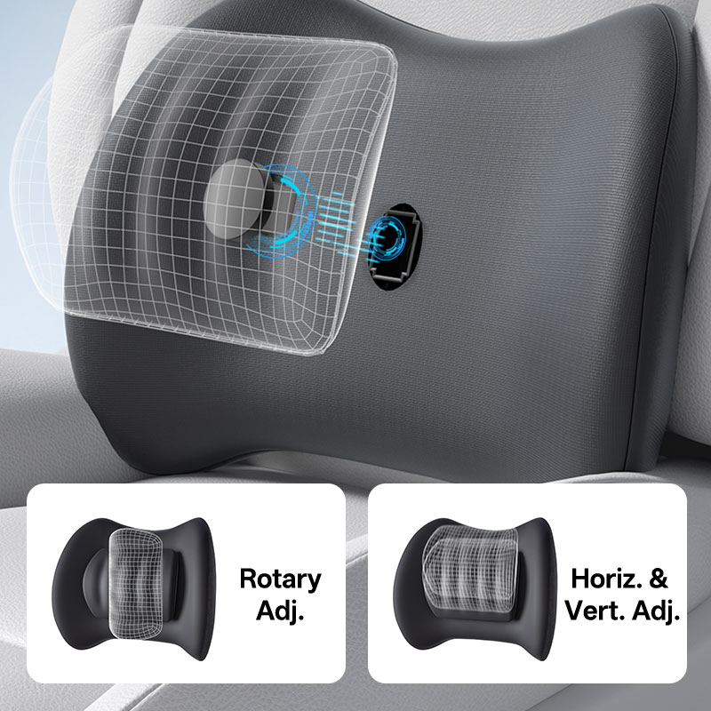 Orthopedic Lumbar Support Cushion Memory Foam Waist Reading Pillow Seat Back Cushion for Car Chair Home Office