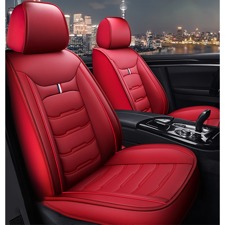 Seat Protector Waterproof Classic Car Seat Covers Universal Set Black and Red
