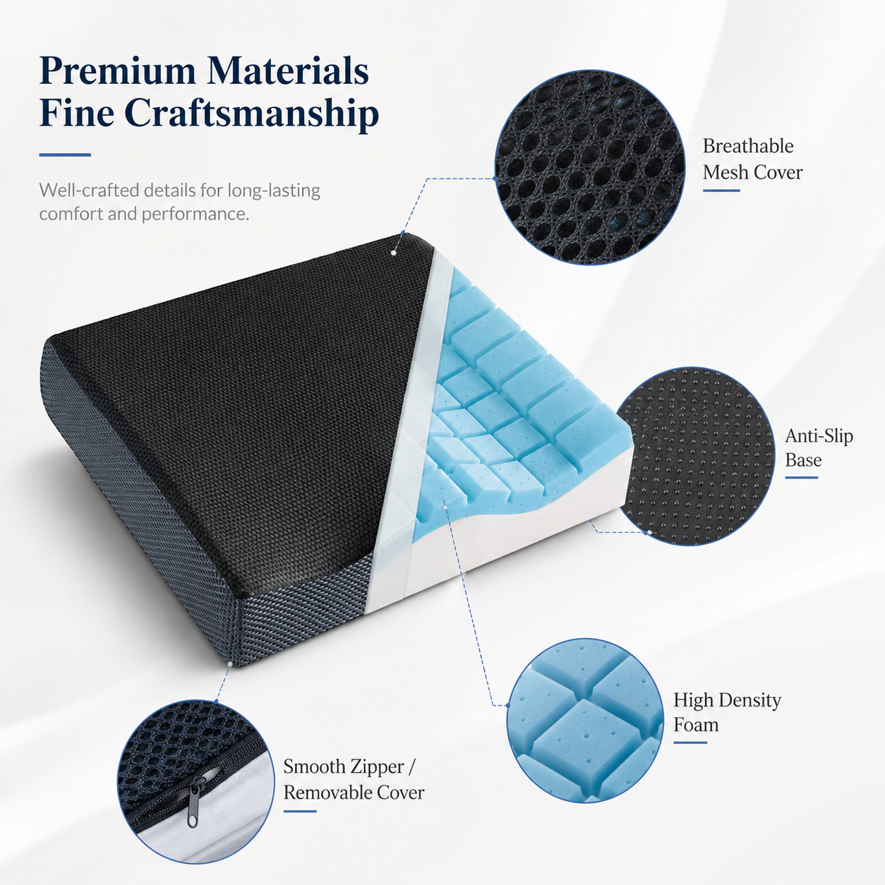Custom 4" Nice Butt Gel Cushion OEM Square Seat Cushion Memory Foam Cooling Seat Cushion