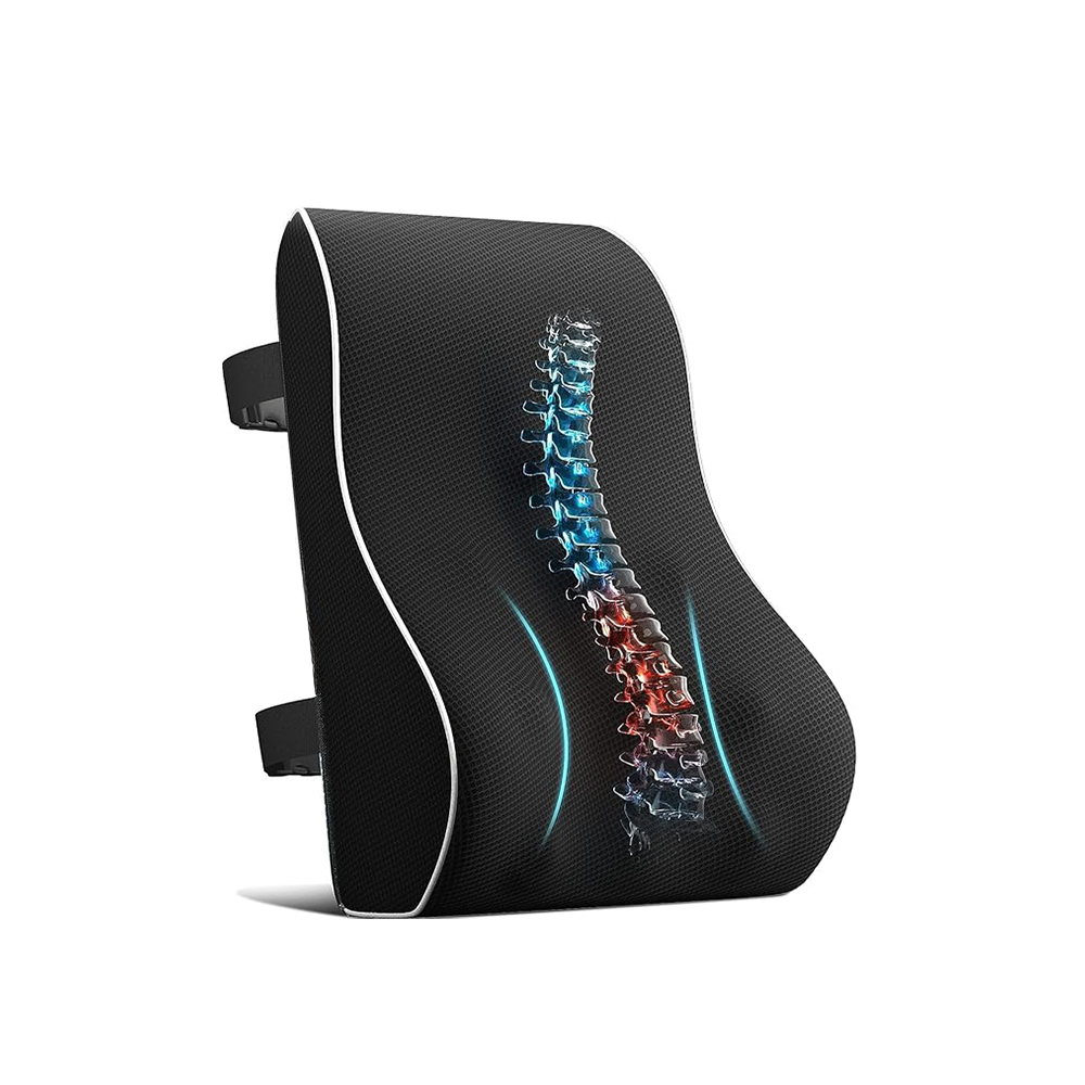 Office Chair Memory Foam Ergonomic Lumbar Support Pillow for Lower Back Pain Relief