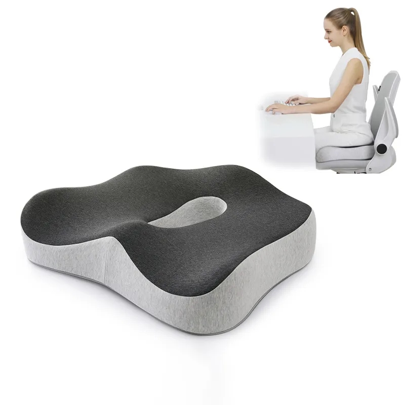 Memory Foam Office Chair Cushion Car Seat Support Waist Pillow Massage Lumbar Orthopedic Pillow Set