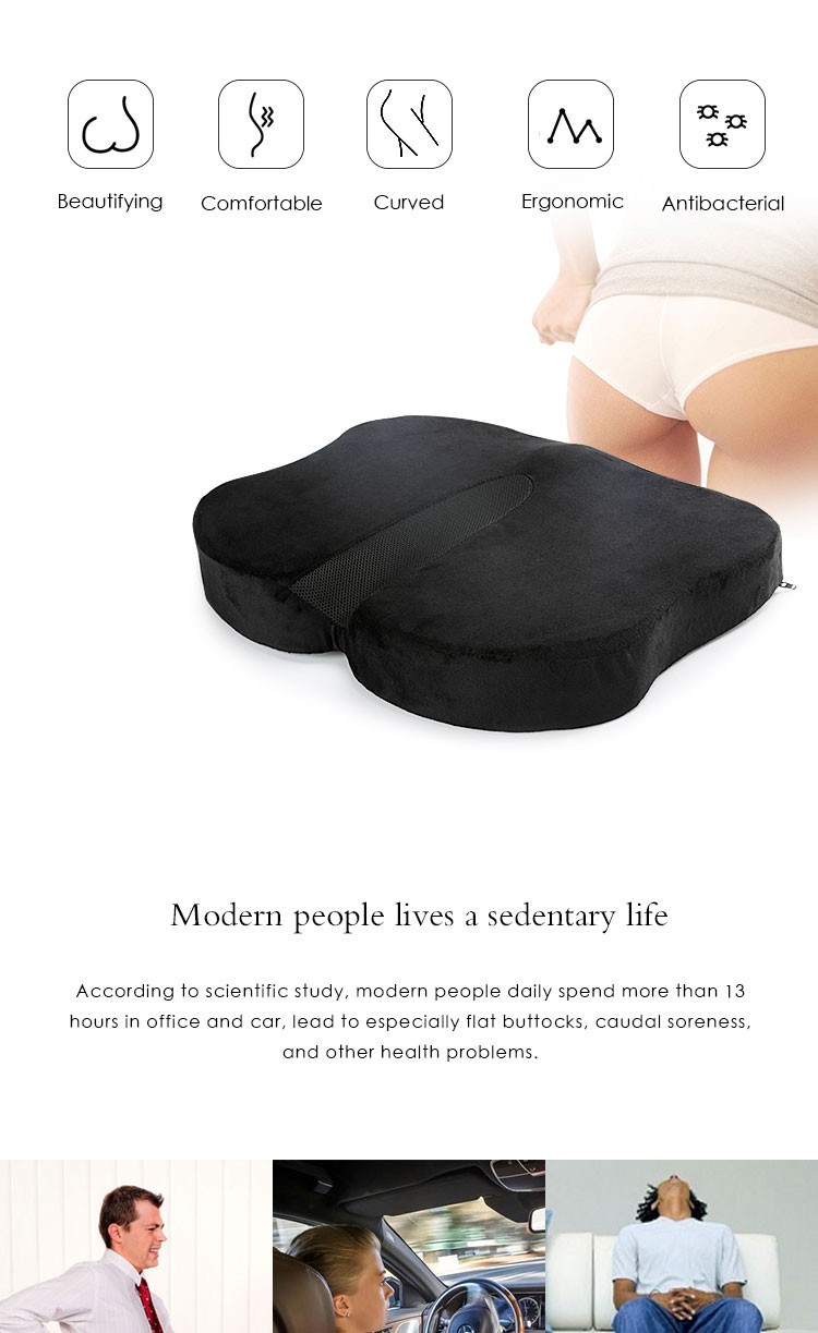 Memory Foam Seat Cushion Back View