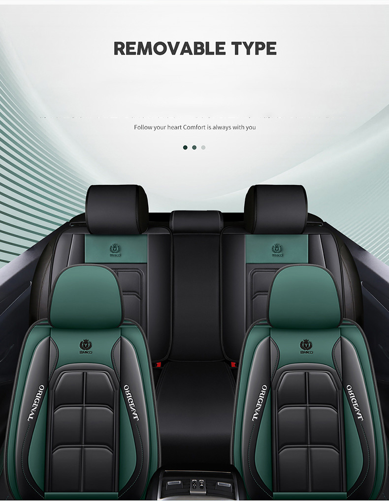 Hot Selling Luxury Leather Full Set Four Season Universal Car Seat Cover Set