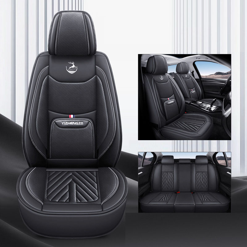 Good Quality Promotional New Full Surround Fixed Waist Full Leather Durable Waterproof 5-Piece Front Car Seat Cushion Seat Cover
