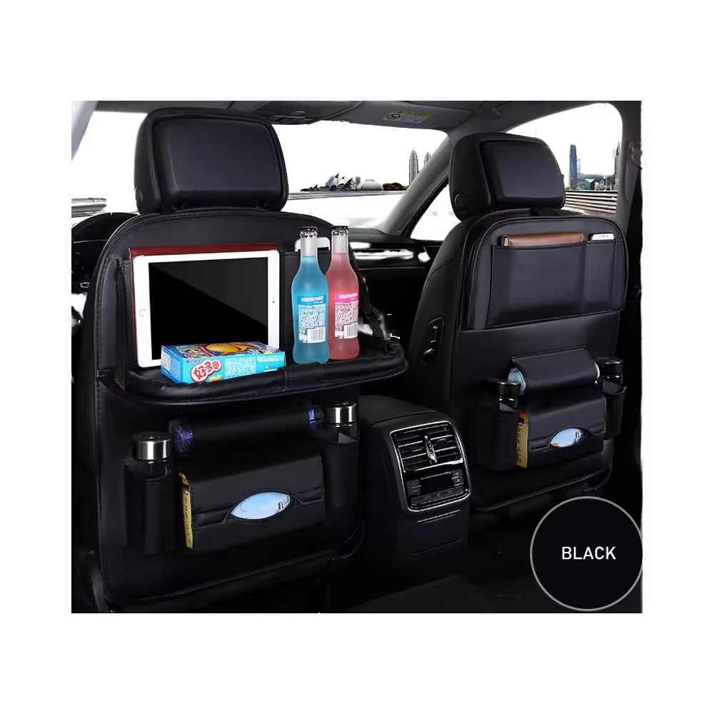 QEEPEI Custom LOGO Auto Car Back Seat Organizer With Foldable Dining