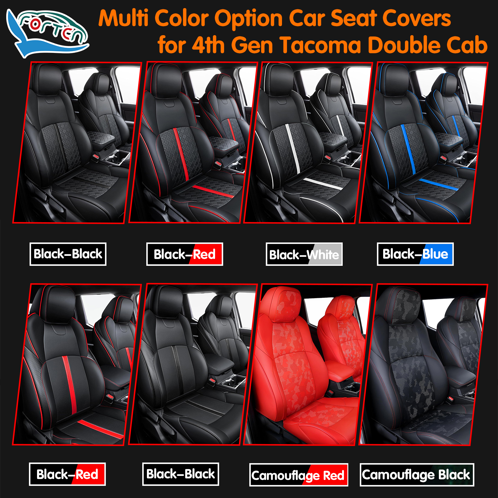 Car Seat Protector Van Seat Cover Toyota Car Seat Covers Waterproof for 2024-2026 4th Gen Tacoma SR5 Limited Truck Sear Covers