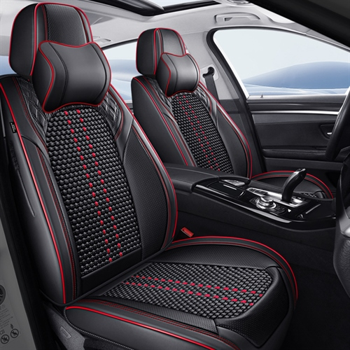 Luxury Leather Seat Covers for Cars, Breathable and Waterproof, with Lumbar Support for Front Seats and Rear Seats
