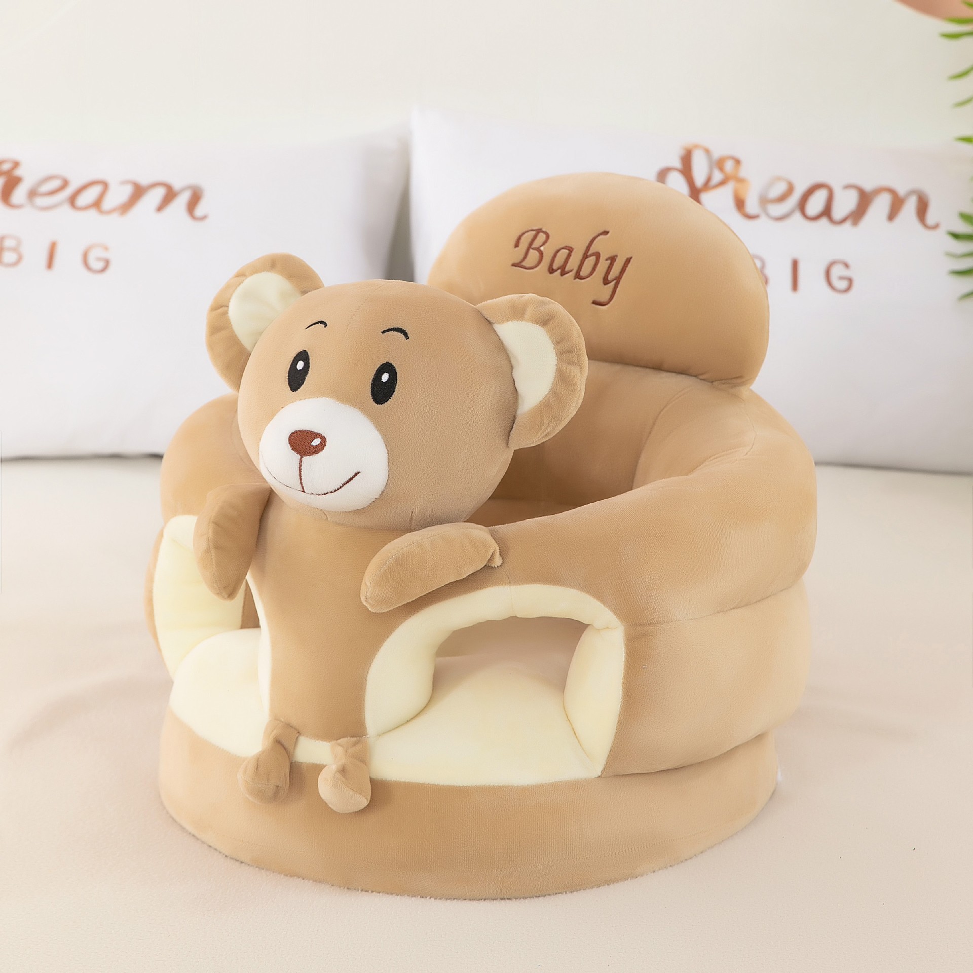 Custom Baby Learning Chair Plush Cover - Cartoon Stuffed Infant Seat, Removable Soft Sofa Protector