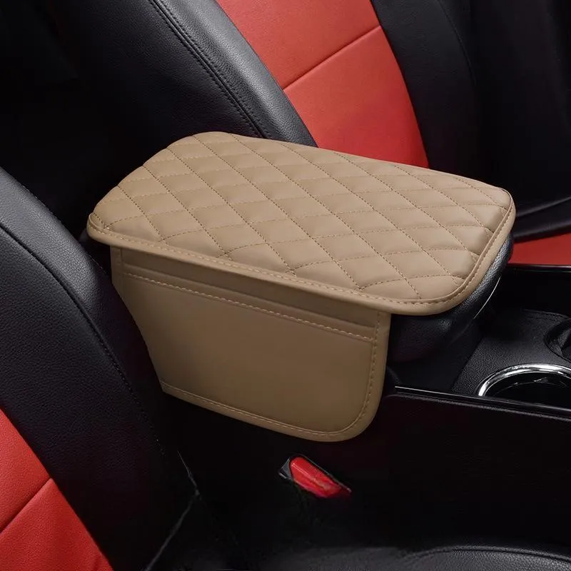 Car Center Console Cover Premium Synthetic Leather Car Armrest Cover Cushion