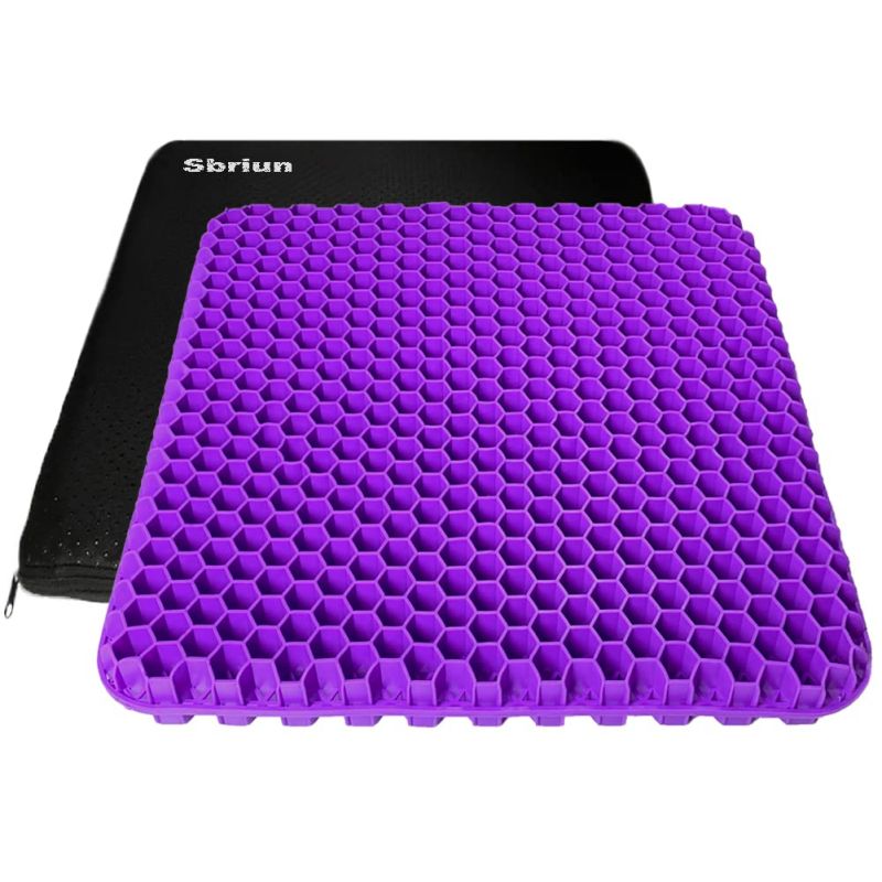 High Quality Comfort TPE Gel Cooling Square Seat Cushion Polyester Cover Relief Pain Ergonomic OEM ODM Functional Seat Cushion