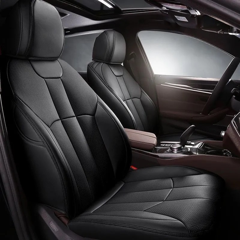 Luxury Genuine Leather Middle Part 5 Seaters Custom Fit for 2004-2018 Lexus IS Series Car Seat Covers Front Rear Cushion