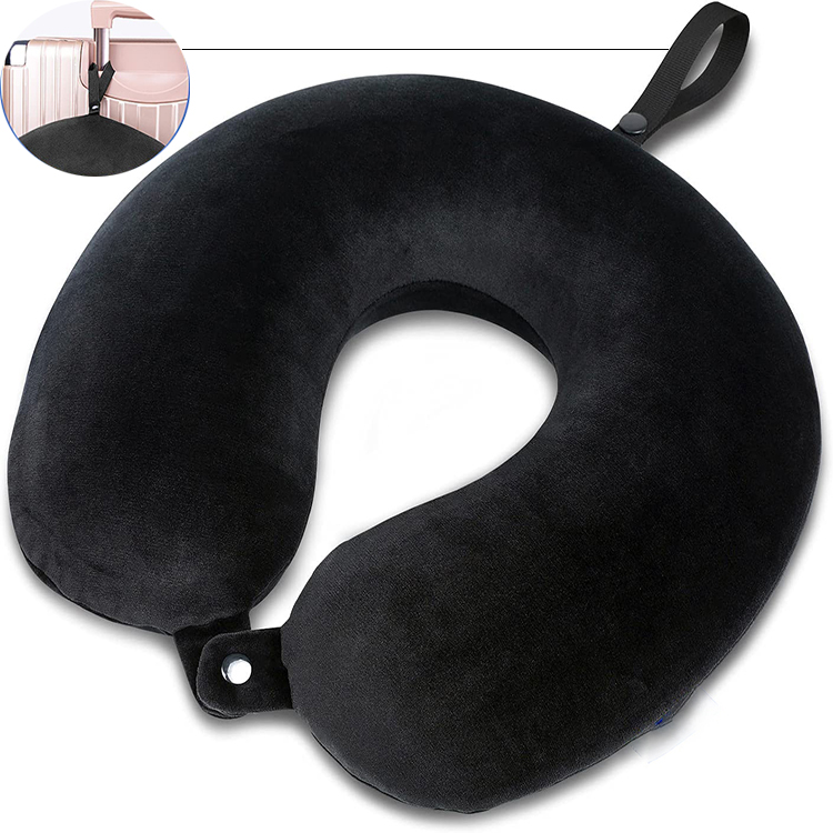 Portable U-Shaped Memory Foam Travel Pillow Ergonomic Cervical Neck Support for Airplane Car Seats Offers Relief