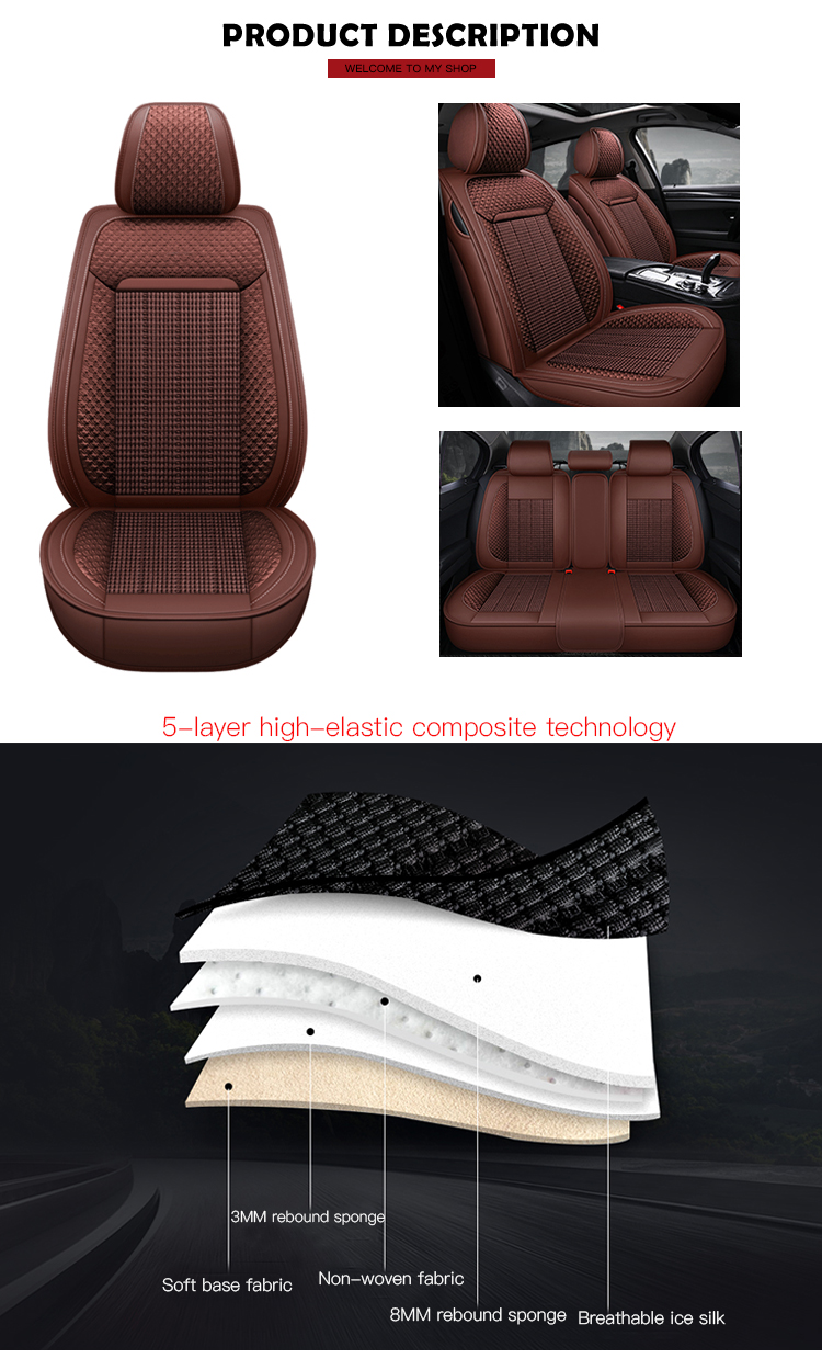 Luxury Anti-Slip Leather Car Seat Cover Waterproof Cushion & Pillow