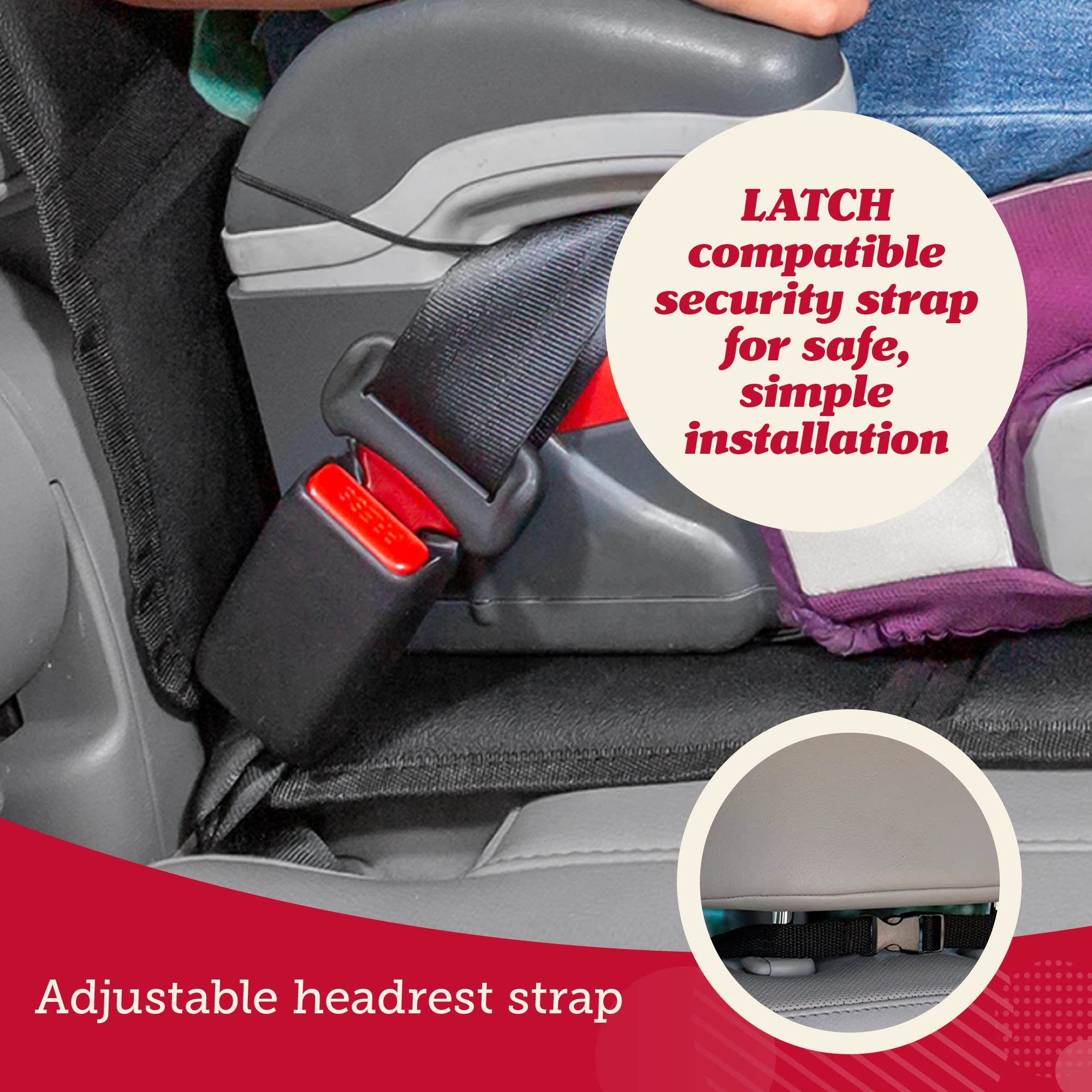 Car Seat Protector for Baby Thick Padding Seat Protector Under Baby Car Seat with 2 Mesh Storage Pockets