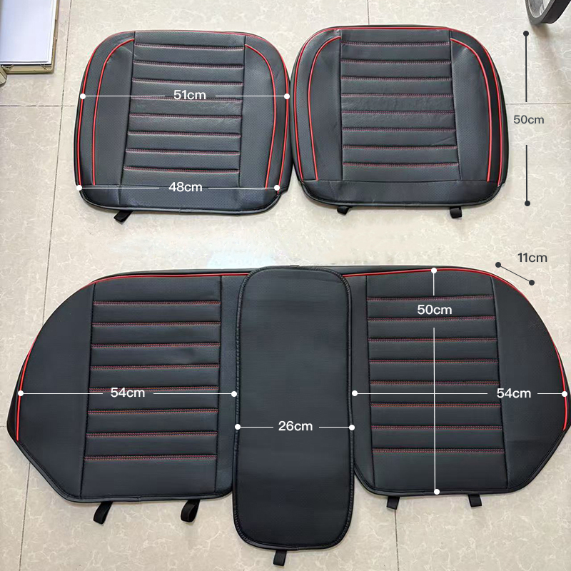 1 Pcs Perforated Leather Car Seat Cover For 5 Seat Front Rear Autom Universal Seats Protector Cushion All-Season Breathable