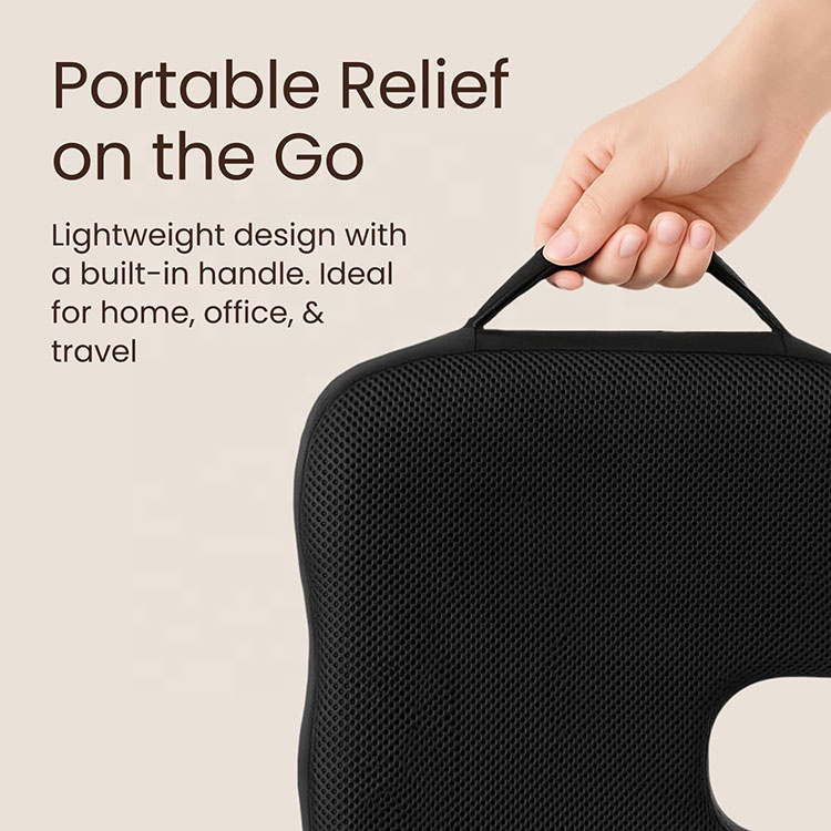 Anjuny High Quality Eco-Friendly Anti-Decubitus Cooling Air-permeable Anti-Static Memory Foam Quilted Lumbar Seat Cushion