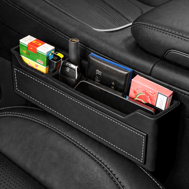Multifunctional Car Seat Gap Filler Organizer Seat Gap Storage PVC Leather Multi Slot Storage for Phone Cable Card