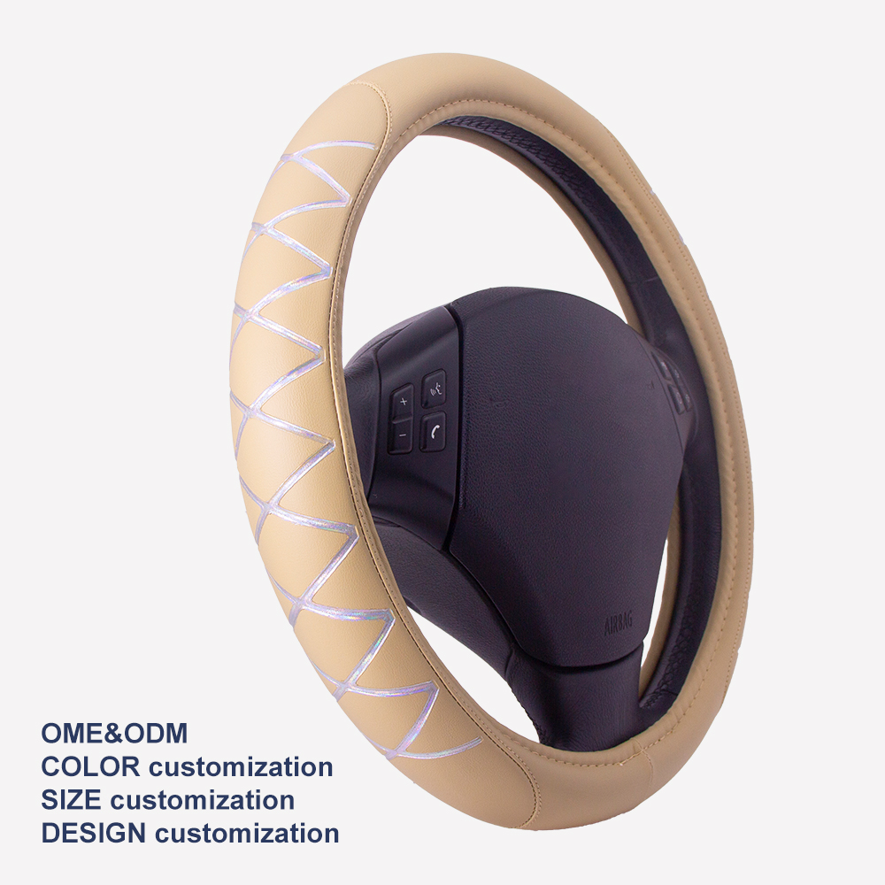 Three-Spoke Steering Wheel Cover, 5s Quick Install Elastic Auto-lock Design, Universal Fit Non-slip Firm Grip Car Interior Decor