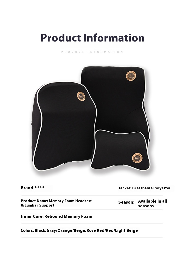 Wholesale Memory Foam Car Seat Cushions & Neck Pillow Headrest Lumbar Support Pad