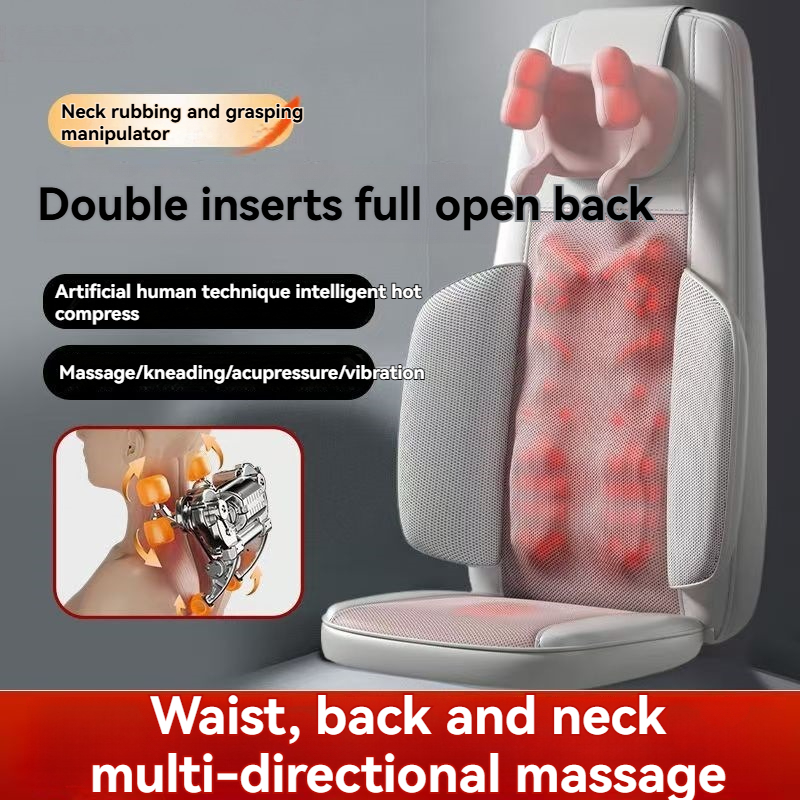 Electric Heated Shiatsu Massager Cushion for Full Body Low Back and Neck Kneading for Car Seats or Chairs