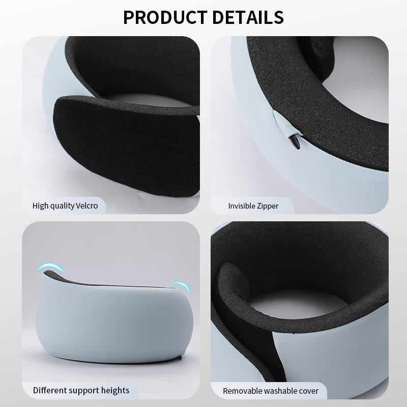 New Arrival Oem Oem U Shaped Wrap Adjustable Cervical Ergonomic Memory Foam Travel Neck Pillow for Plane Car Train Office Rest