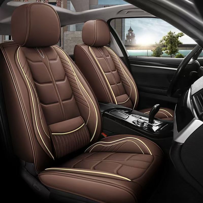 Full-Leather Sports Style 5-Piece Universal Car Seat Covers-All-Season Protection-Wholesale