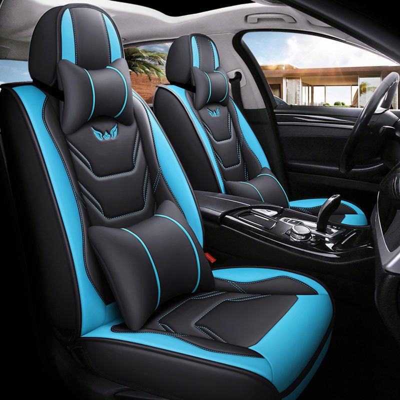 Soleway C-P-35 Car Seat Covers Full Set Universal PVC Leather Waterproof Durable Full Surround Protector All Seasons