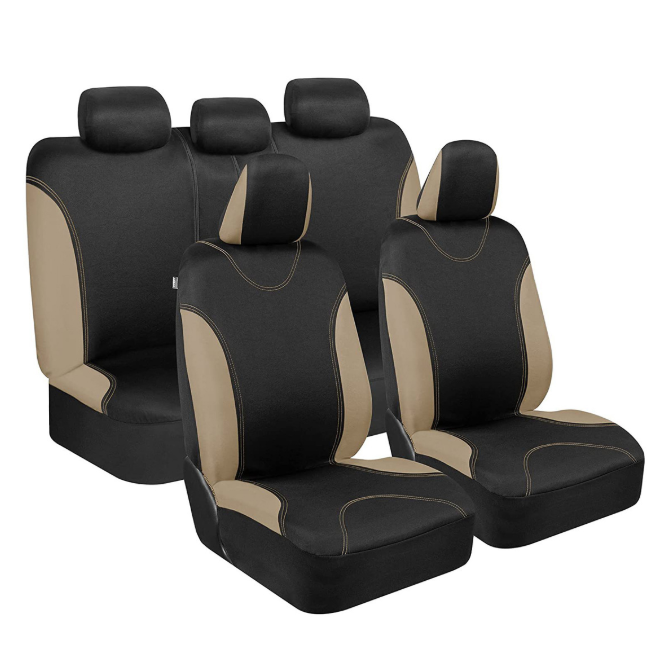 Car Seat Covers All-Purpose Classic Cloth Seat Covers Full Set with Gift Universal Fit for Cars Trucks SUVs
