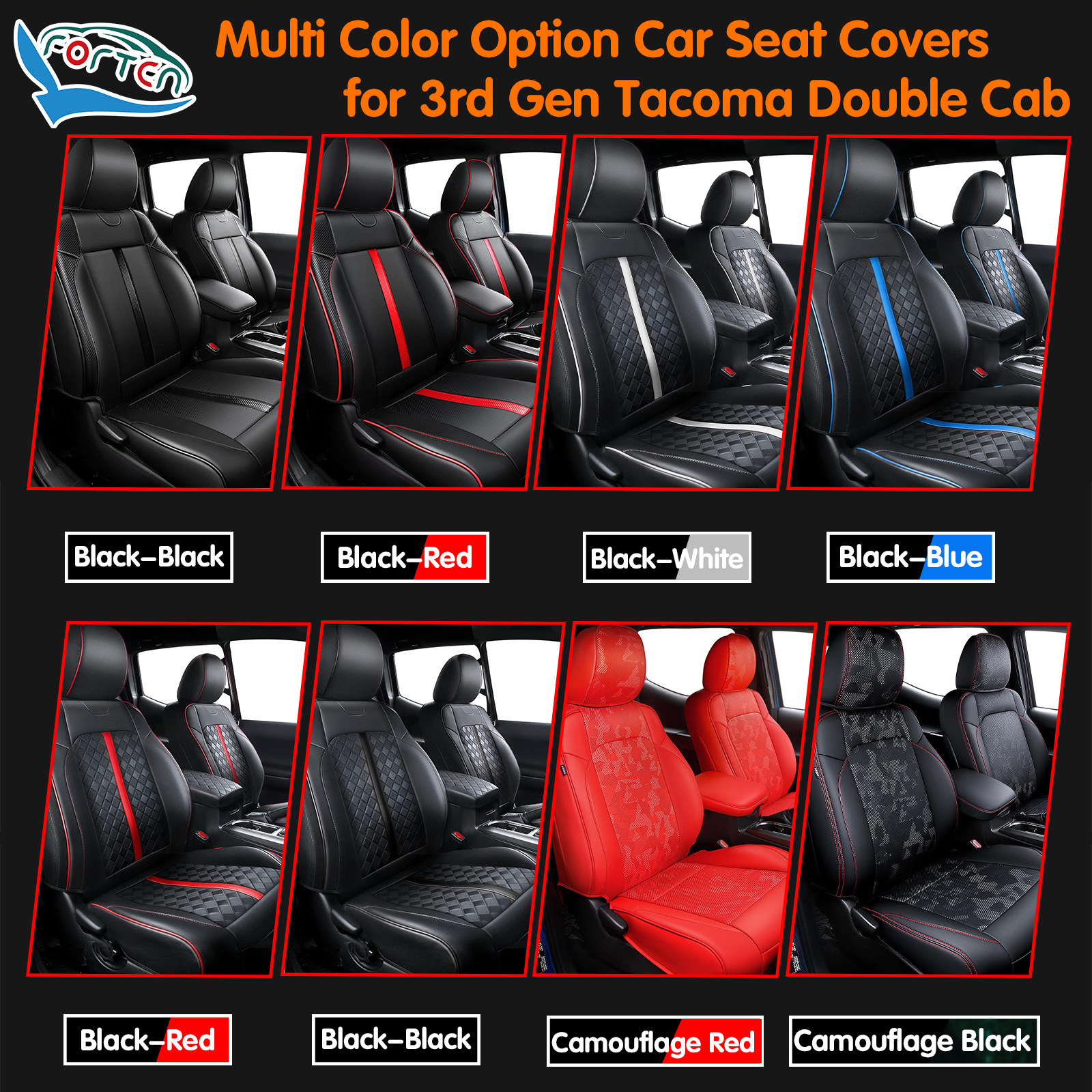 Van Seat Cover Car Seat Protector Toyota Car Seat Covers Waterproof for 2016-2023 3rd Gen Tacoma SR5 Limited Truck Sear Covers