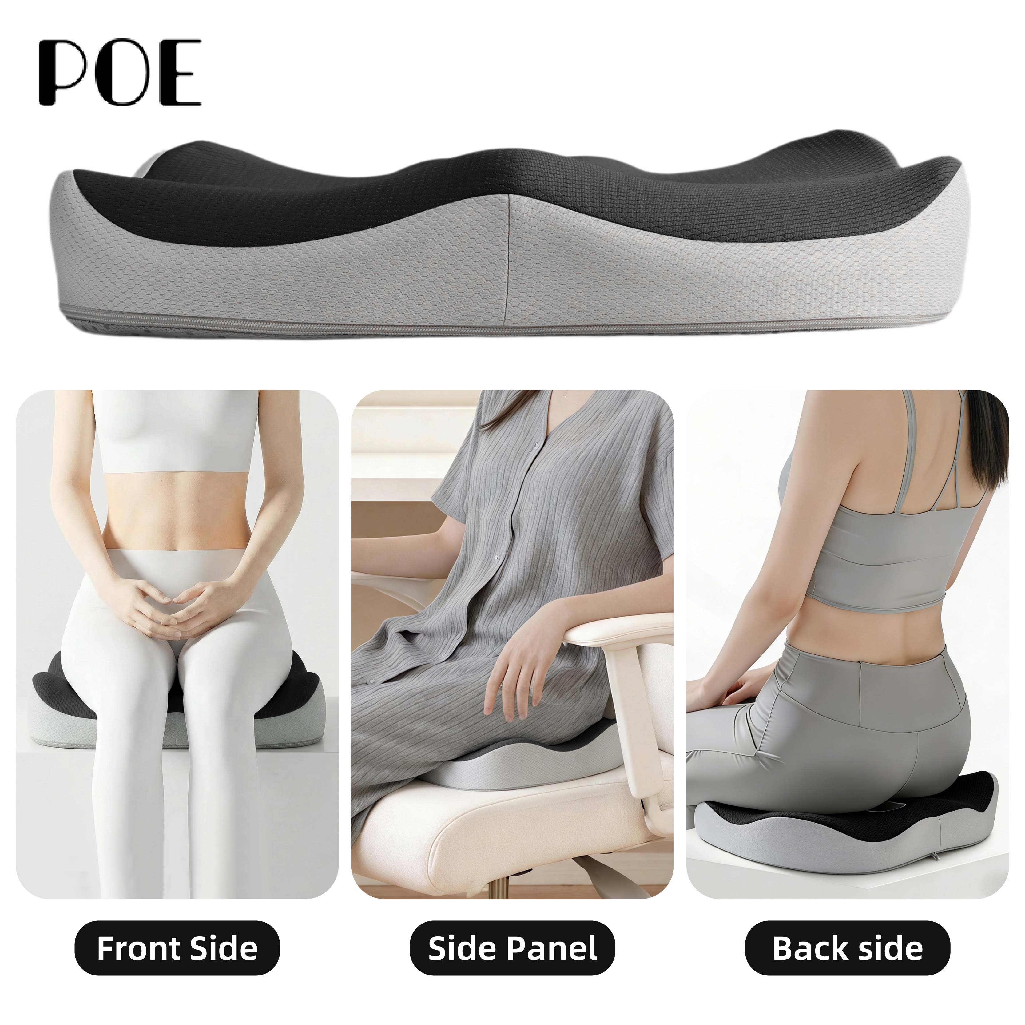 Ergonomic Memory Foam Office Seat Cushion For Home Car Chairs Non-Slip Pain Relief Removable Cover Washable Sewing Customizable