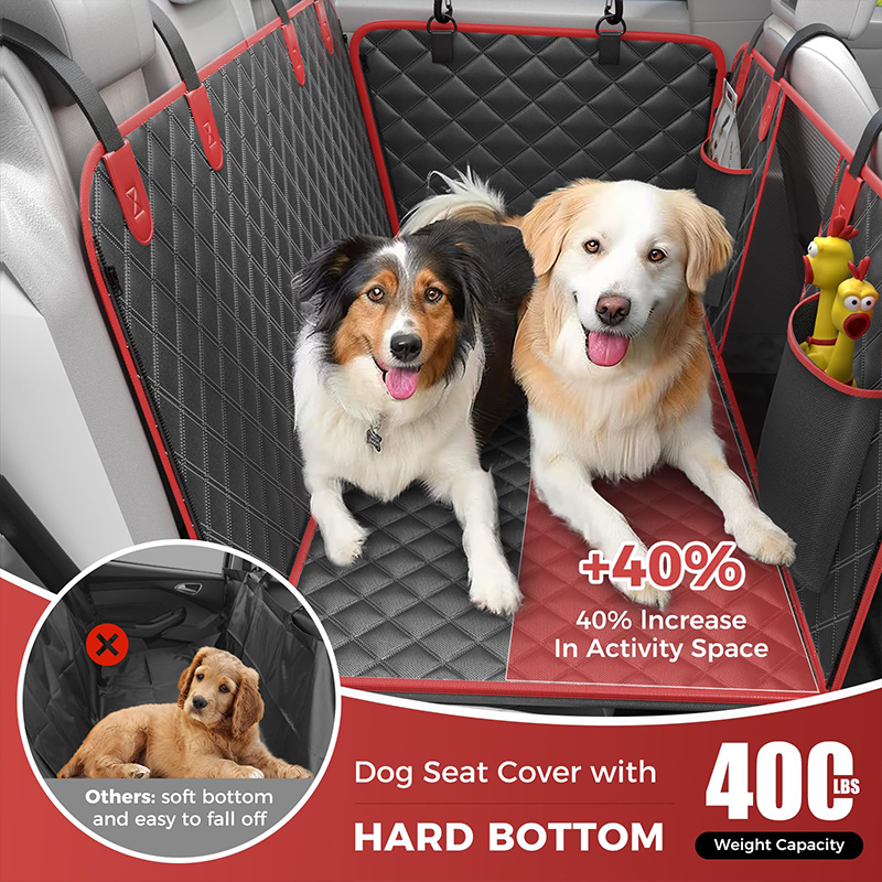 Dog Car Seat Cover Hard Bottom Back Seat Extender with Safety Belt, Heavy Duty Dog Hammock for SUV Truck Wholesale