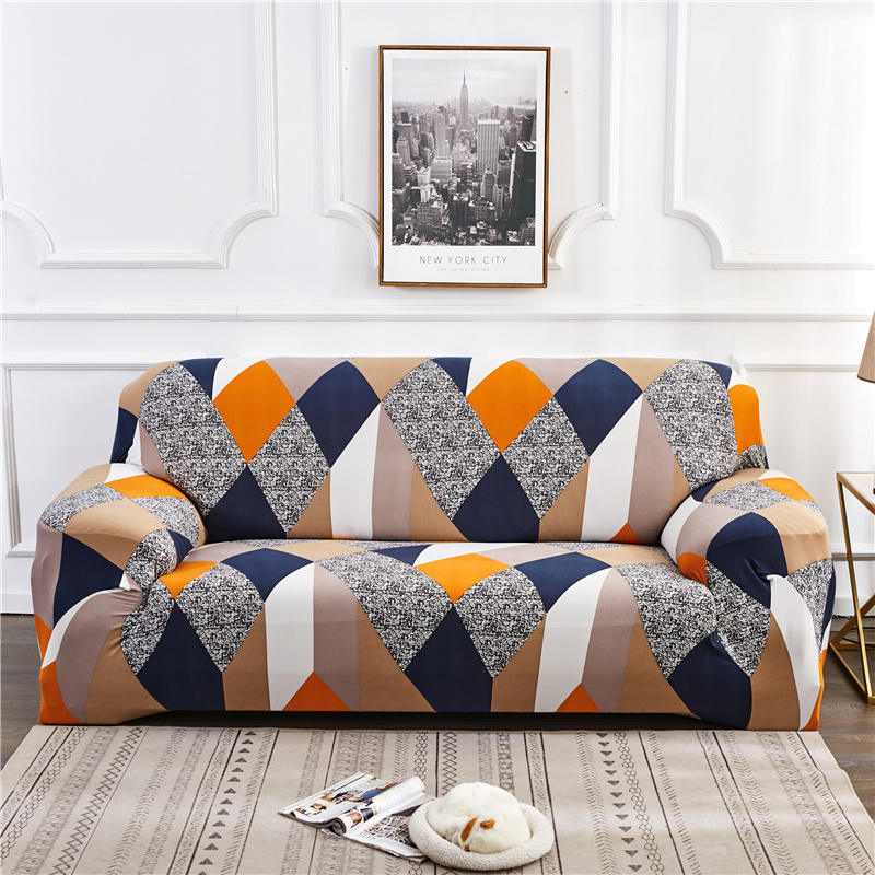 Polyester Spandex Pattern Elastic Stretchable Waterproof 2 Seater Living Room Sofa Couch Cover Seats Clipcover Set