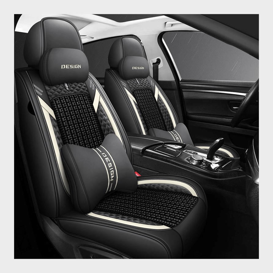 High Quality Breathable Ice Silk Leather Car Seat Covers Brown Good Looking Design Universal Fit Interior Accessory CRV