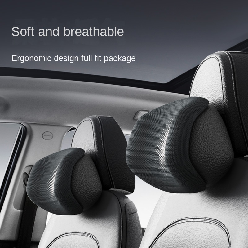 Luxury Car Accessories Heating Cooling Memory Foam Neck Pillow Headrest Waist Cushion Seat Toyota-made PU Leather Ventilation