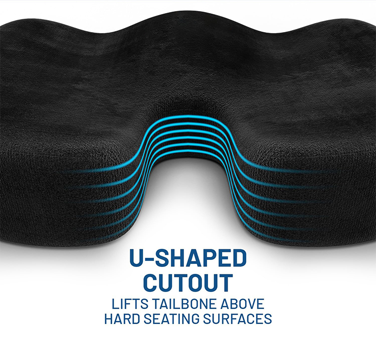 Ergonomic Memory Foam Seat Cushion Breathable Pain Relief Office Chair Cushion For Tailbone For Long Sitting Comfort