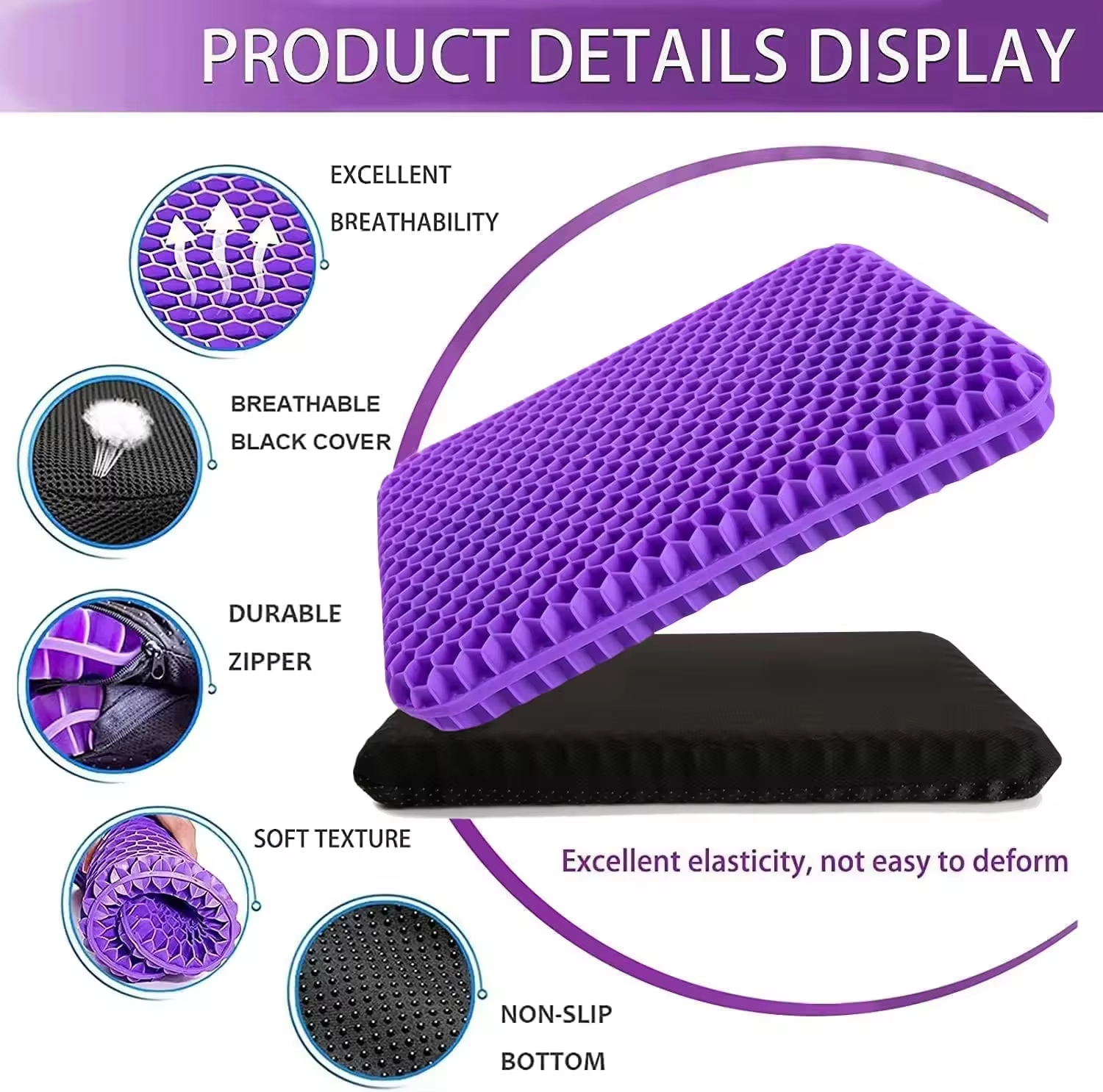 Customizable Orthopedic Office Chair Support TPE Butt Cushion Relieve Stress Cooling Gel Coccyx Pain Car Seat Cushion