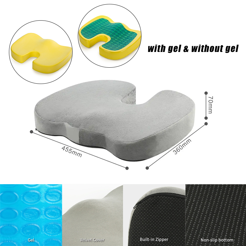 HNOS AMZ Hot Selling Customization Orthopedic Comfort Office Chair Gel Seat Cushions Cooling Ergonomic Gel Seat Cushion for Car
