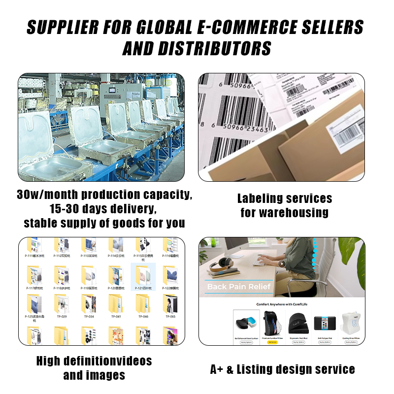 HNOS AMZ Hot Selling Customization Orthopedic Comfort Office Chair Gel Seat Cushions Cooling Ergonomic Gel Seat Cushion for Car