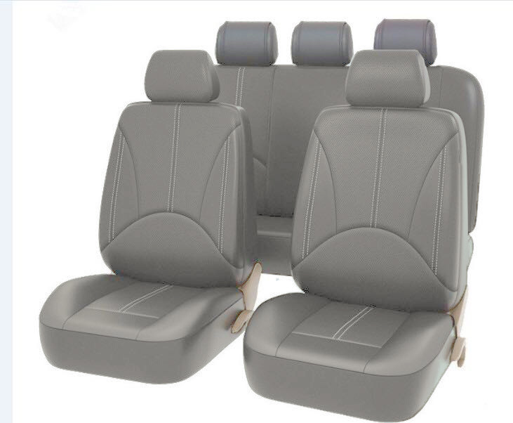 9pcs Car Seat Covers Full Set Blue Gray Black Front/Rear Split Bench Seats Cloth Protection Fabric Sports Car Interior Four
